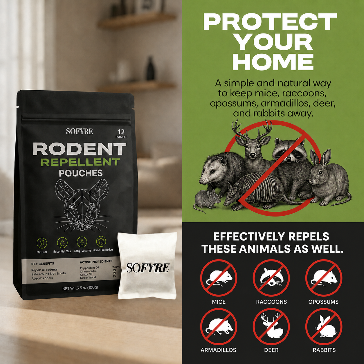 Rodent Repellent Pouches