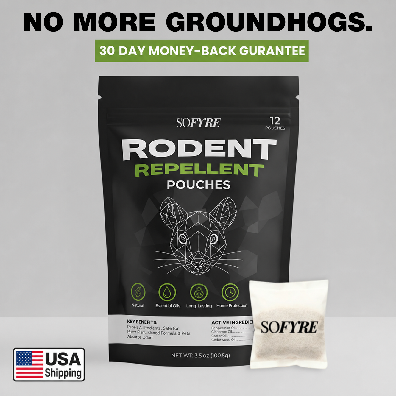 Groundhog Repellent Pouches