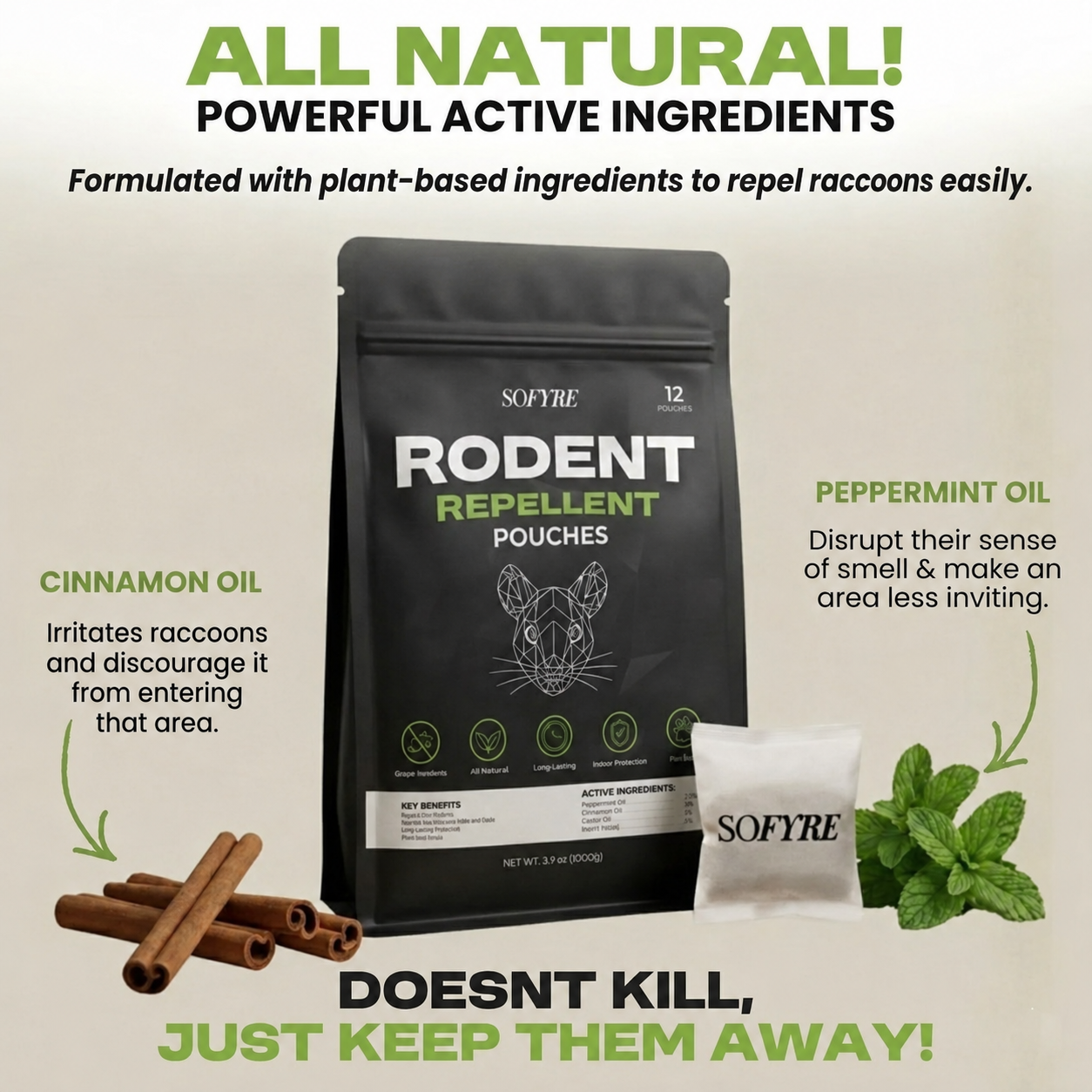 Raccoon Repellent Pouches
