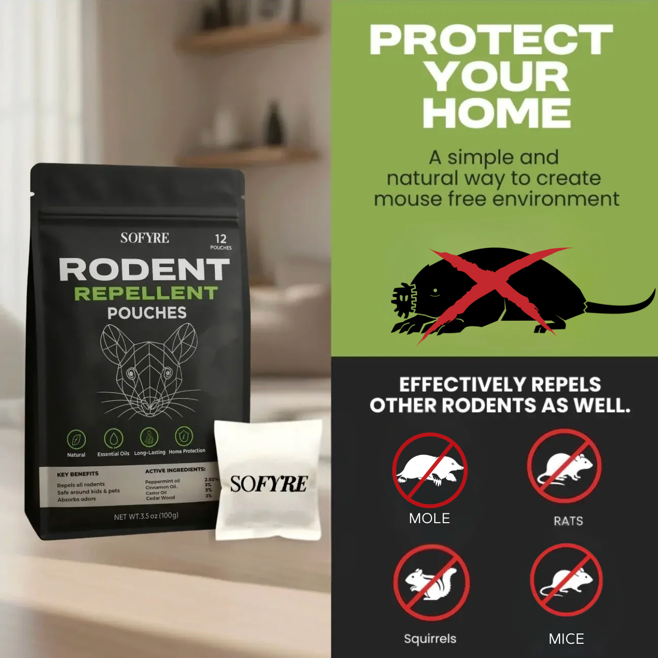 Mole Repellent Pouches (Snap)