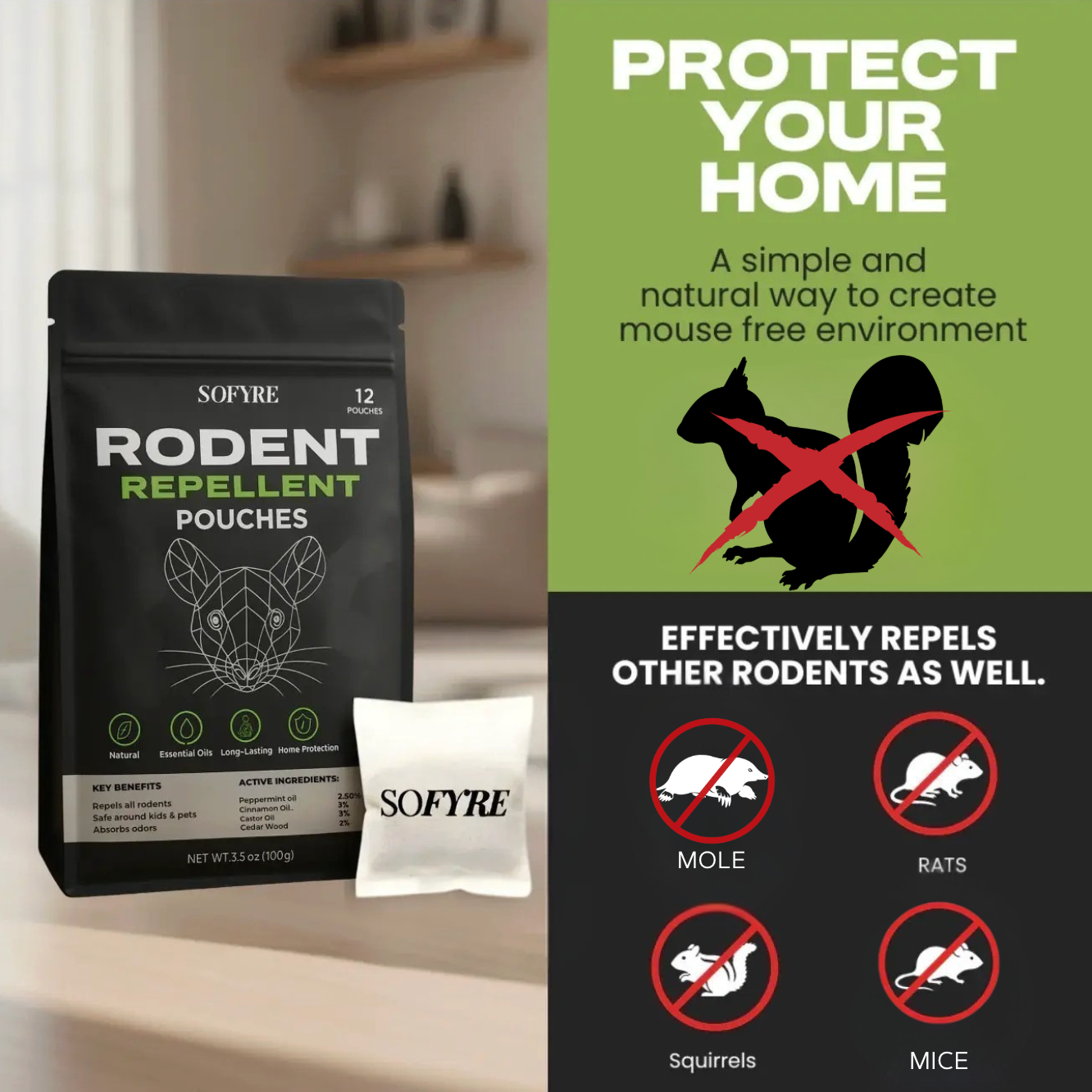 Squirrel Repellent Pouches